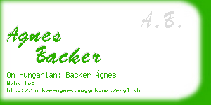 agnes backer business card